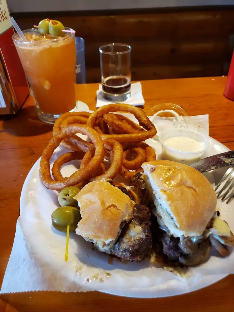 Mushroom Swiss Burger & Trailblazer Burger